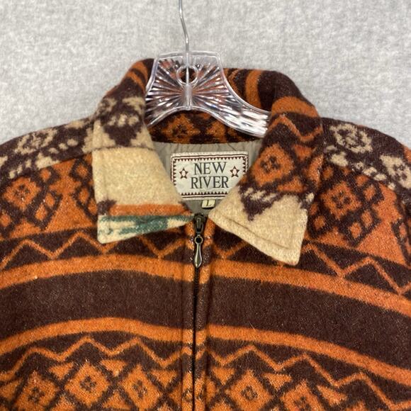 🔥 New River Wool Blend Jacket 🧥 L Western Aztec Vibes - Picture 4 of 12